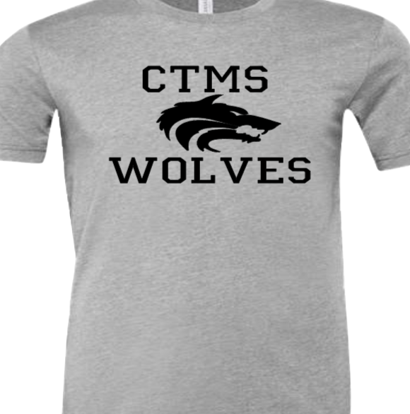 CTMS Wolves with Wolf - CTMS Spirit Wear Cotton T shirt - Youth Unisex
