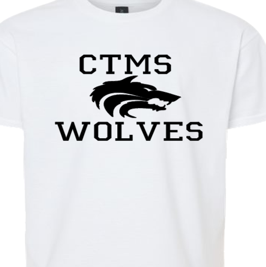 CTMS Wolves with Wolf - CTMS Spirit Wear Cotton T shirt - Youth Unisex