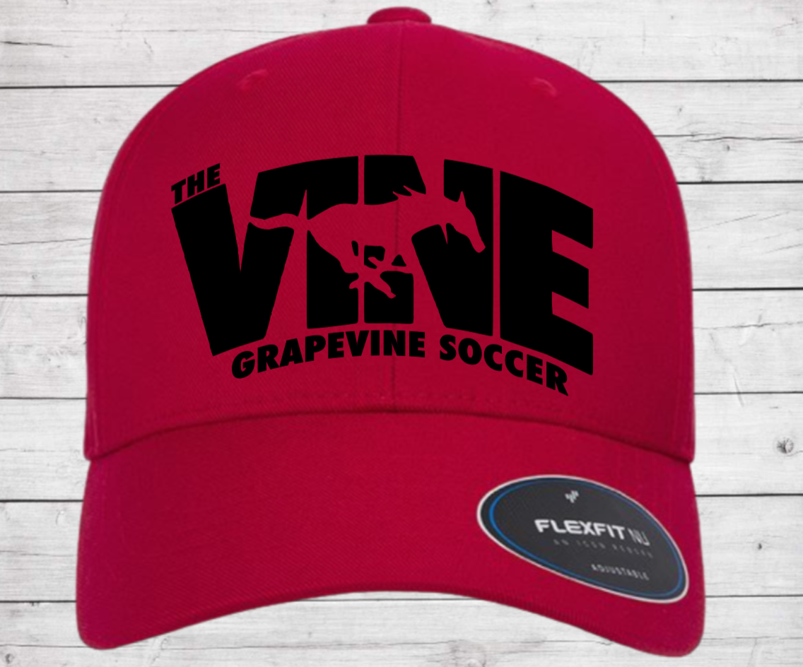 Grapevine Soccer Men's V-Flexfit Cotton Twill Cap - Red
