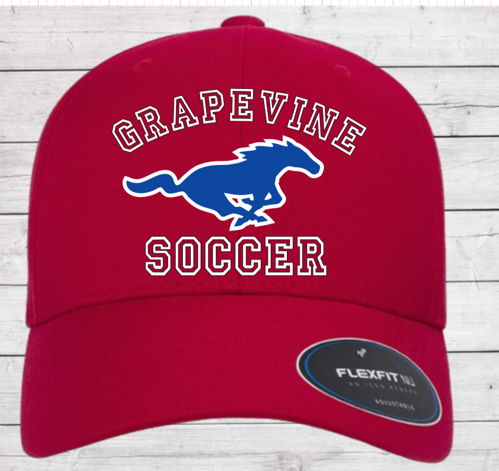 Grapevine Soccer Men's V-Flexfit Cotton Twill Cap - Red