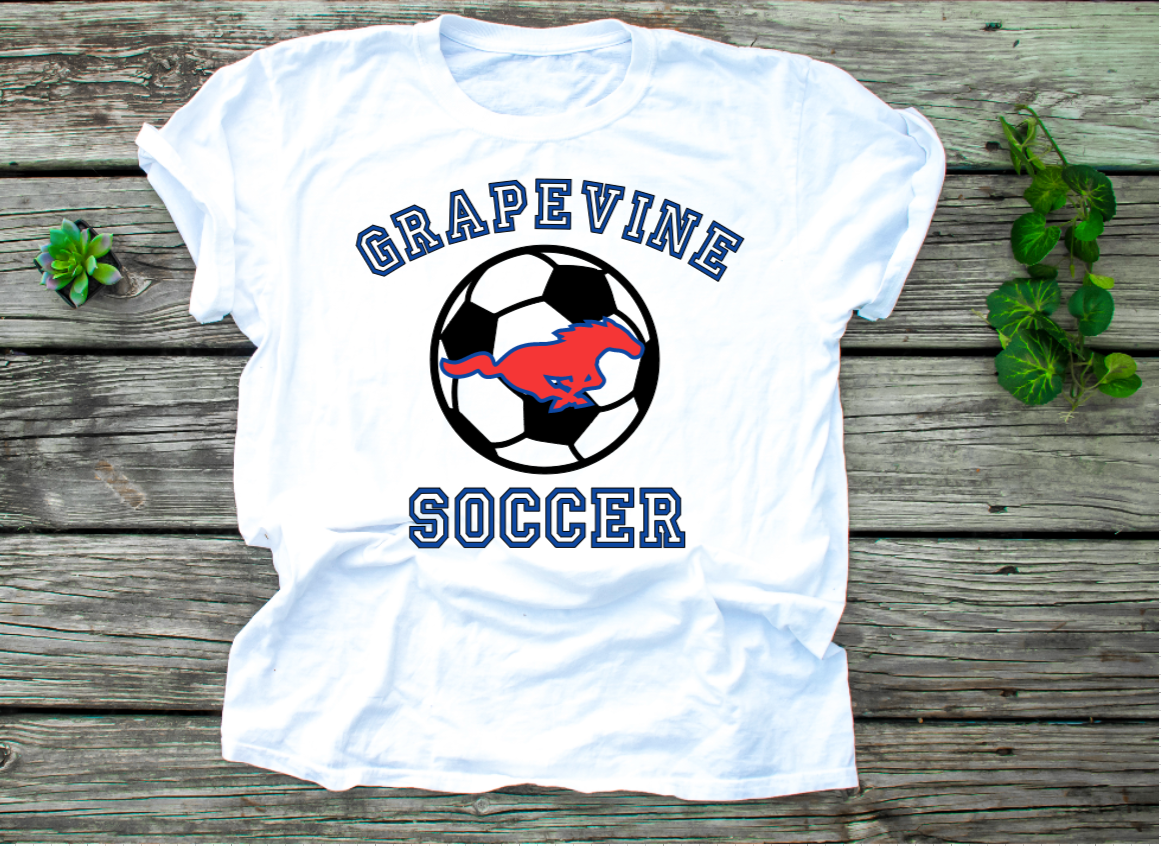 Grapevine Soccer with Soccer Ball - Dri-Power Performance T-shirt (Unisex)