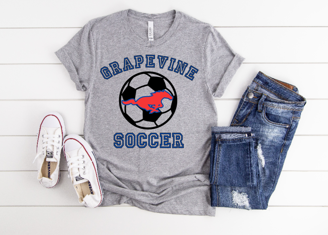 Grapevine Soccer with Soccer Ball - Cotton T-shirt (Unisex)