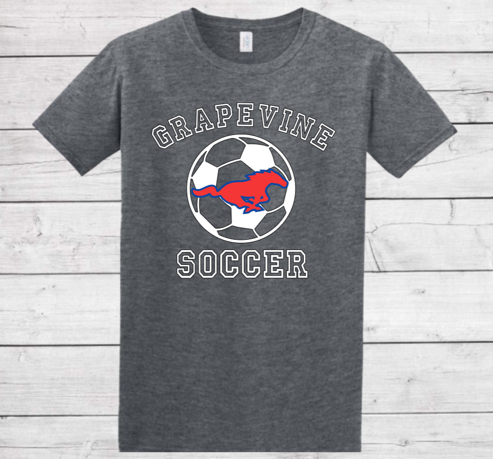 Grapevine Soccer with Soccer Ball - Cotton T-shirt (Unisex)