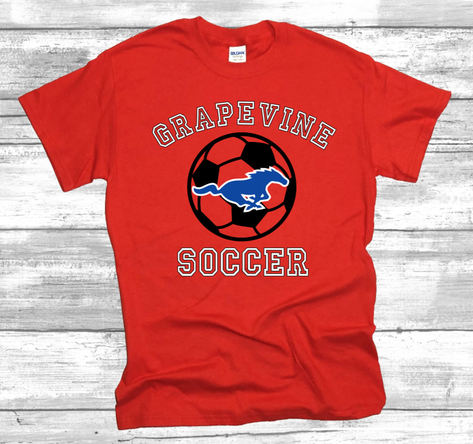 Grapevine Soccer with Soccer Ball - Cotton T-shirt (Unisex)