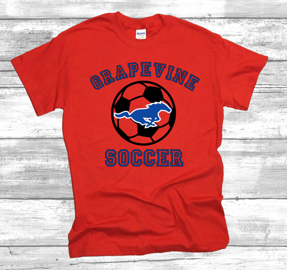 Grapevine Soccer with Soccer Ball - Cotton T-shirt (Unisex)