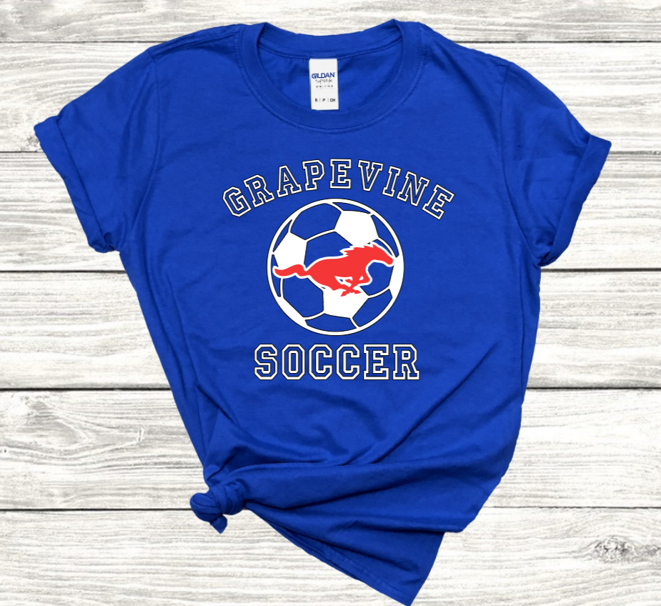 Grapevine Soccer with Soccer Ball - Cotton T-shirt (Unisex)