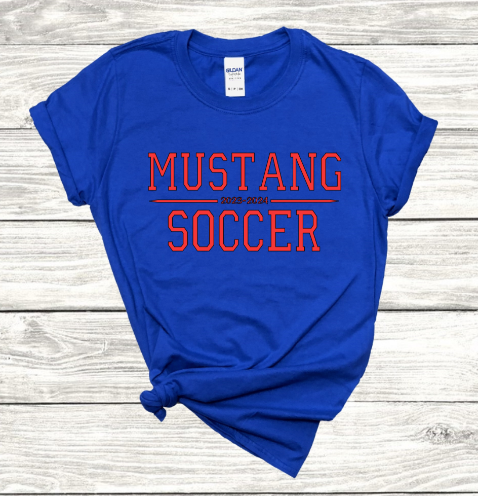 Mustang Soccer 2023-2024 Style #2 - Cotton T-Shirt (Unisex)