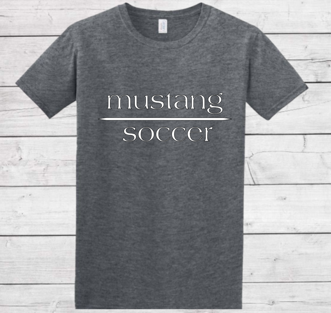 Mustang Soccer with No Date - Cotton T-shirt (Unisex)