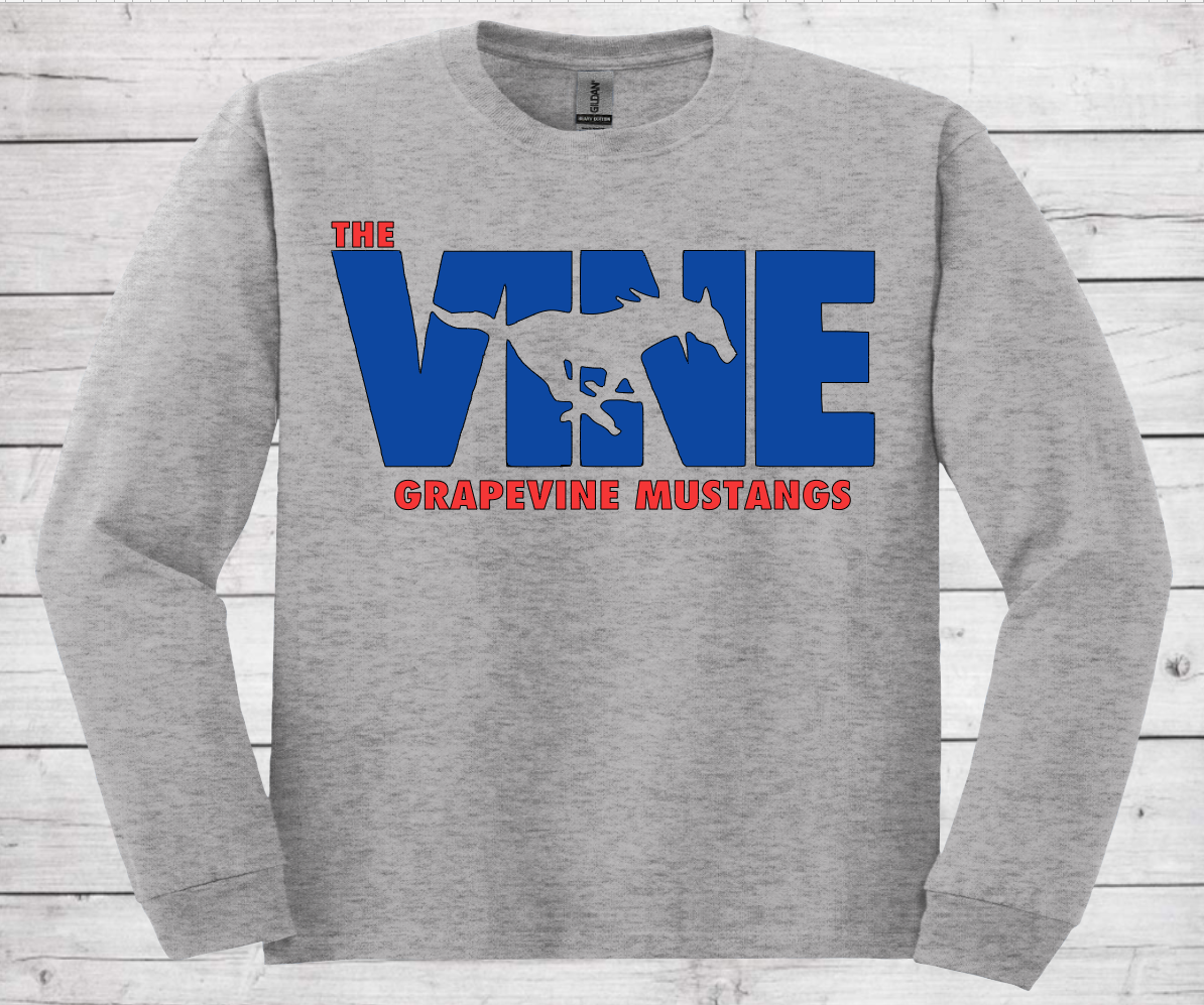 The Vine Grapevine Mustangs - Dri-Power Performance Long Sleeve Shirt (Unisex)