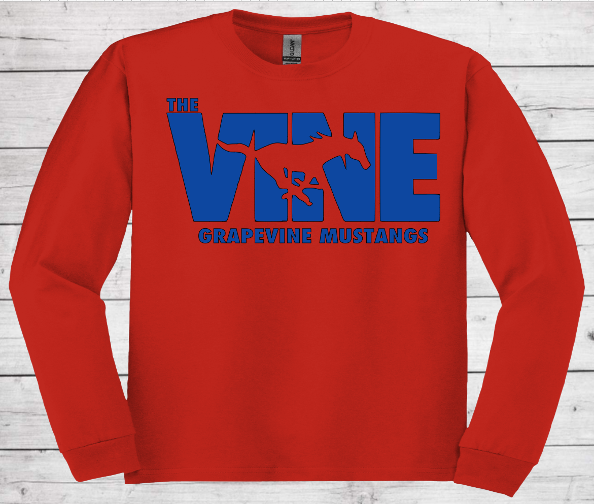 The Vine Grapevine Mustangs - Dri-Power Performance Long Sleeve Shirt (Unisex)