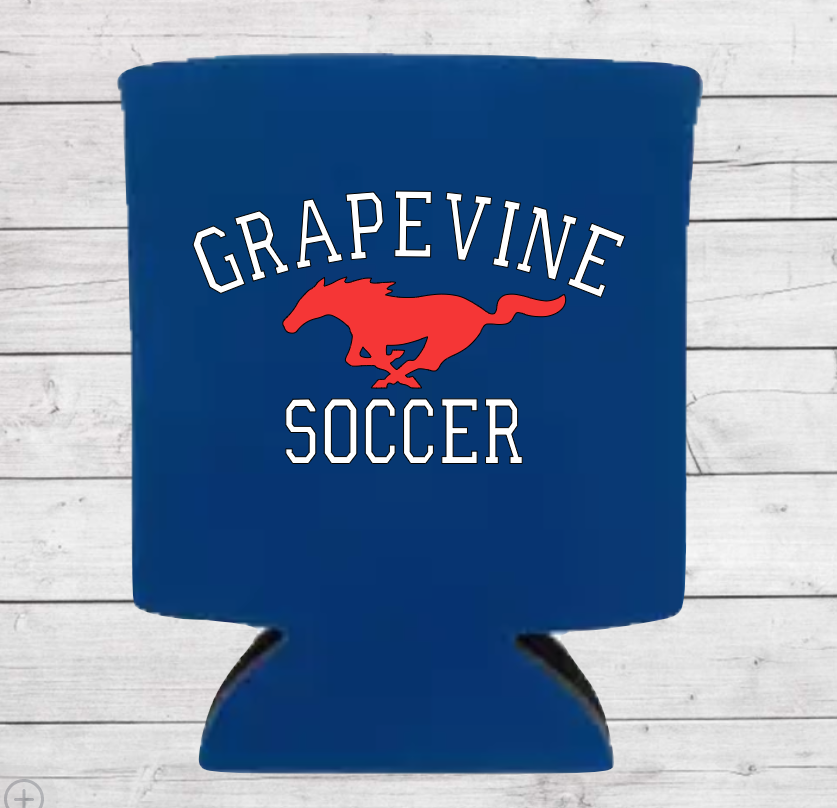 Grapevine Mustangs Koozies - Blue - Set of 4