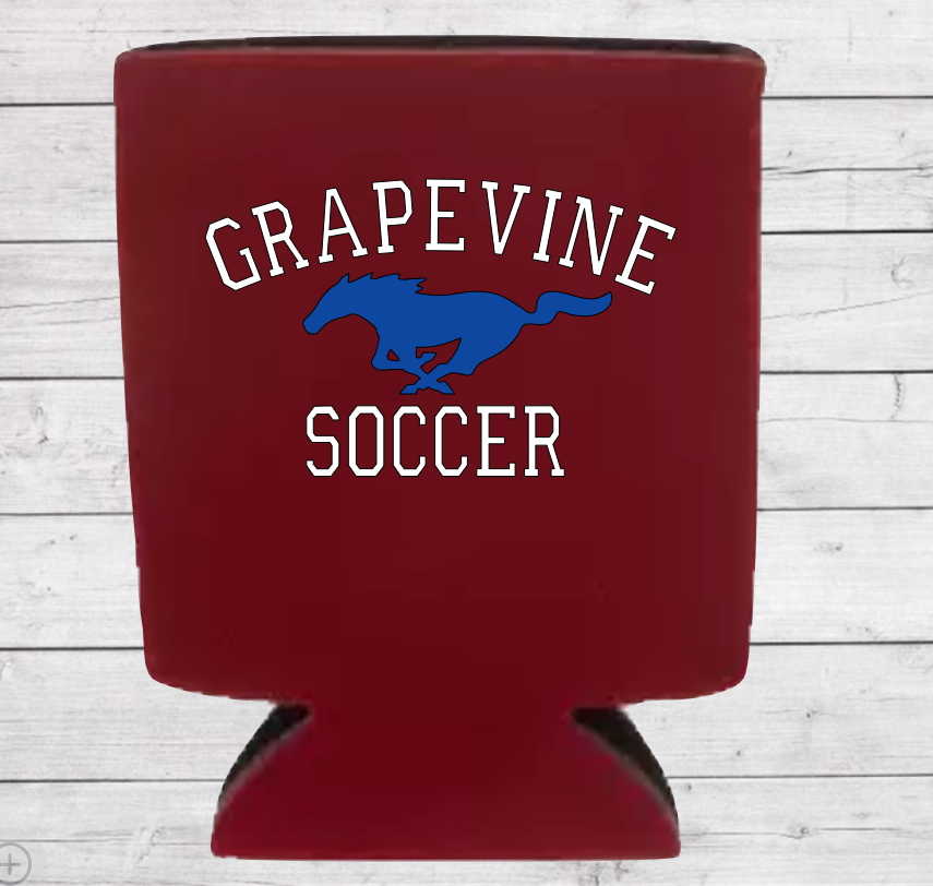 Grapevine Mustangs Koozies - Red - Set of 4