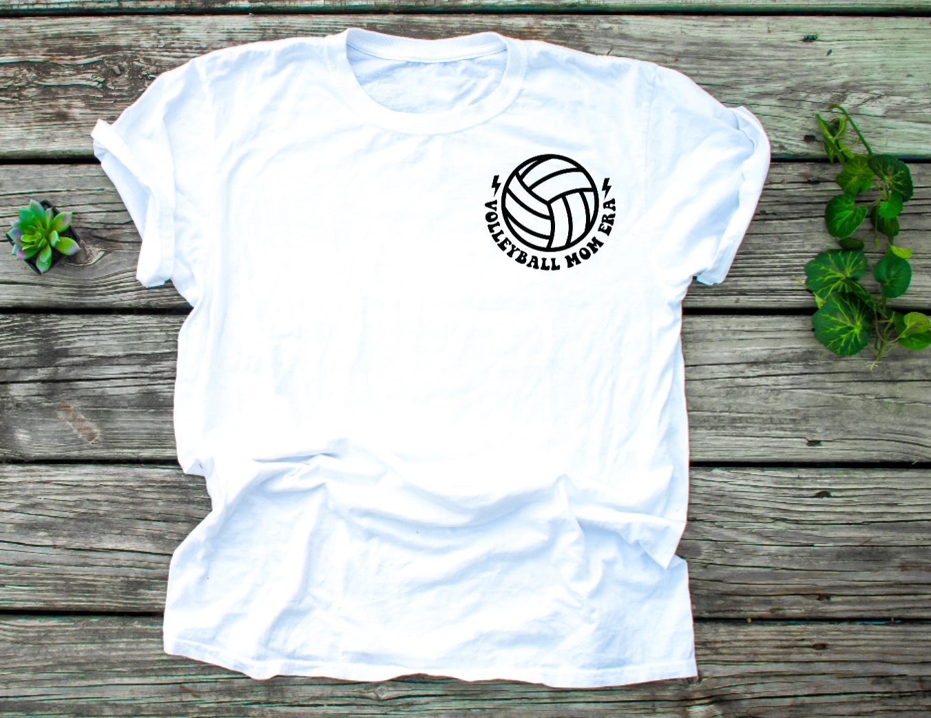 In My Volleyball Mom Era with Front and Back - Cotton Adult Tshirt (Unisex)