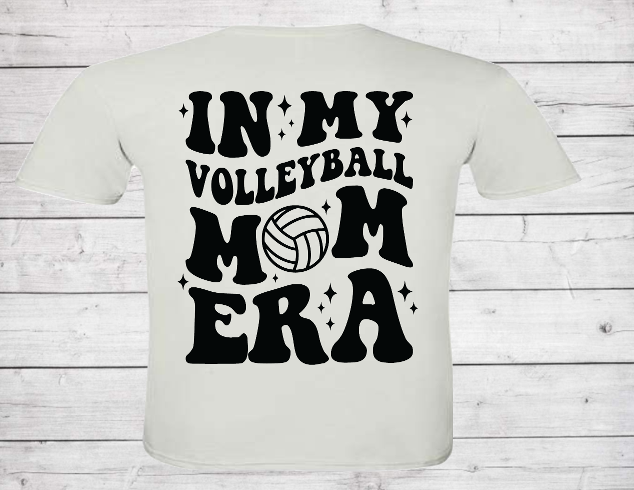 In My Volleyball Mom Era with Front and Back - Cotton Adult Tshirt (Unisex)