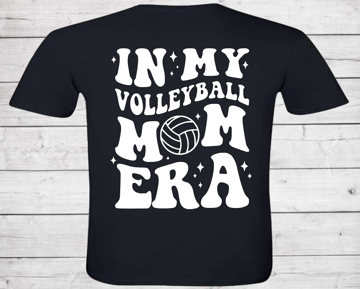 In My Volleyball Mom Era with Front and Back - Cotton Adult Tshirt (Unisex)