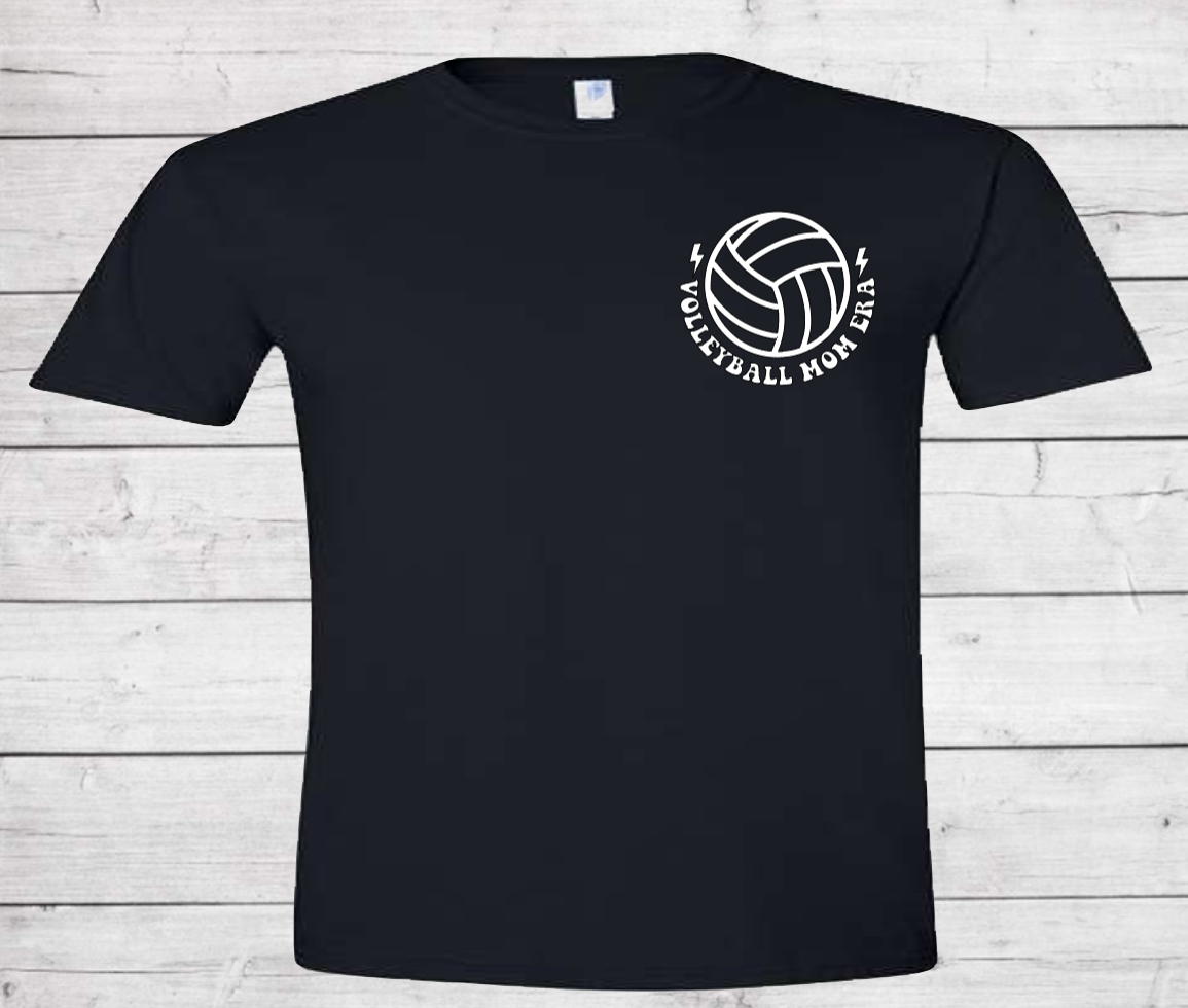 In My Volleyball Mom Era with Front and Back - Cotton Adult Tshirt (Unisex)