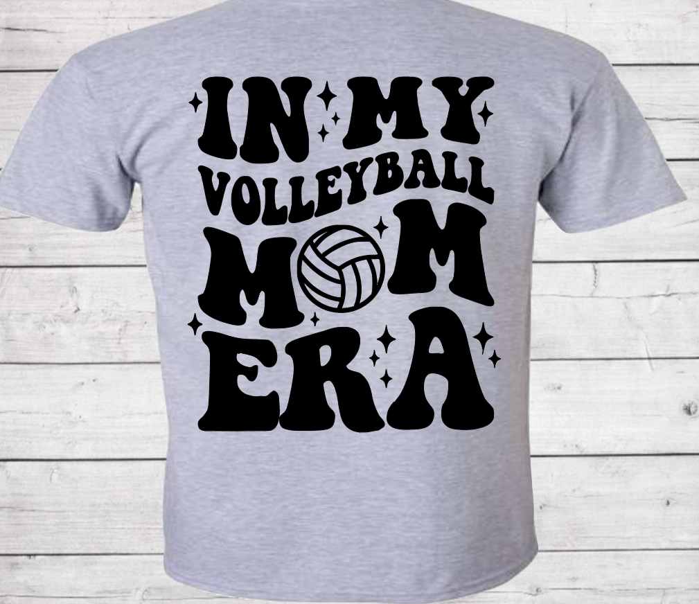 In My Volleyball Mom Era with Front and Back - Cotton Adult Tshirt (Unisex)