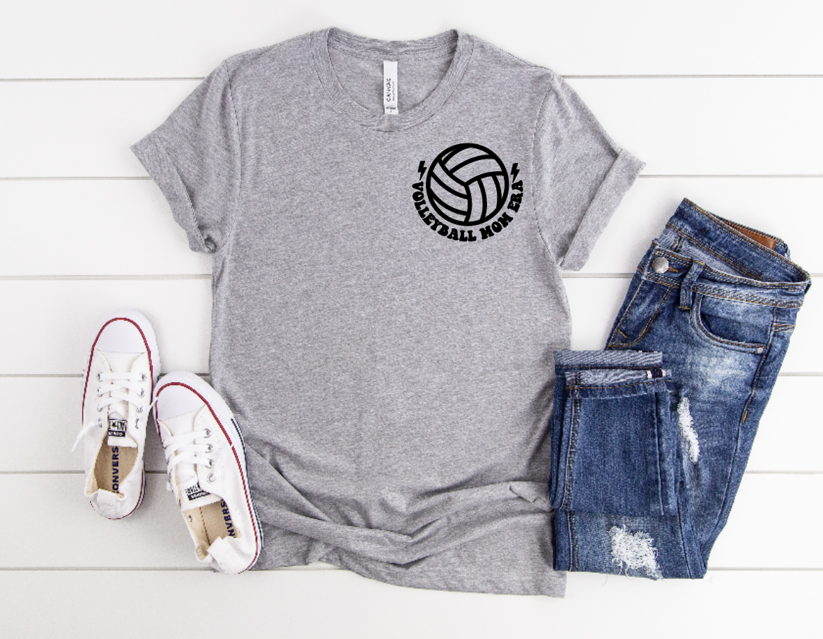 In My Volleyball Mom Era with Front and Back - Cotton Adult Tshirt (Unisex)