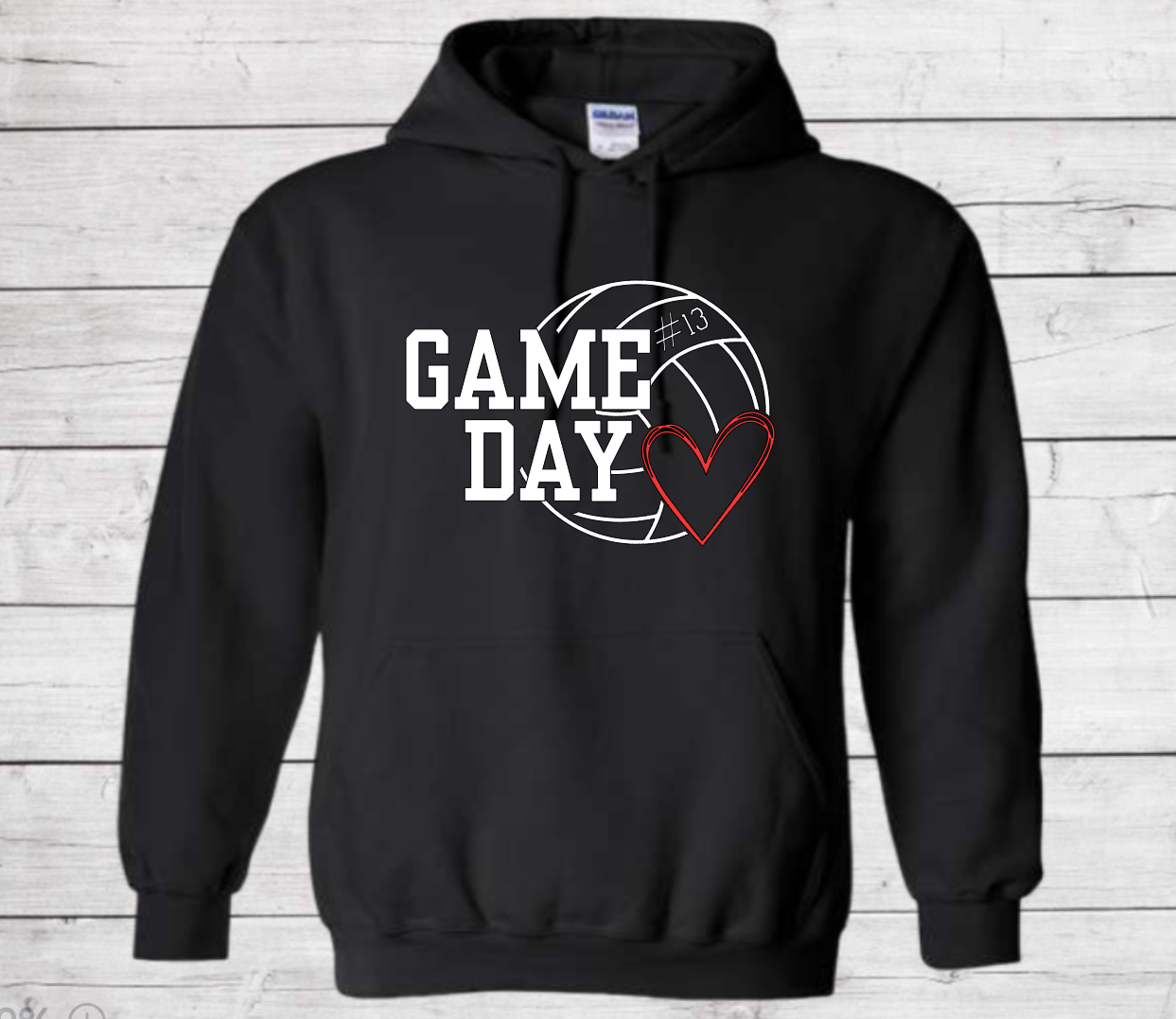 Volleyball Game Day with Number - Adult Sweatshirt (Unisex)