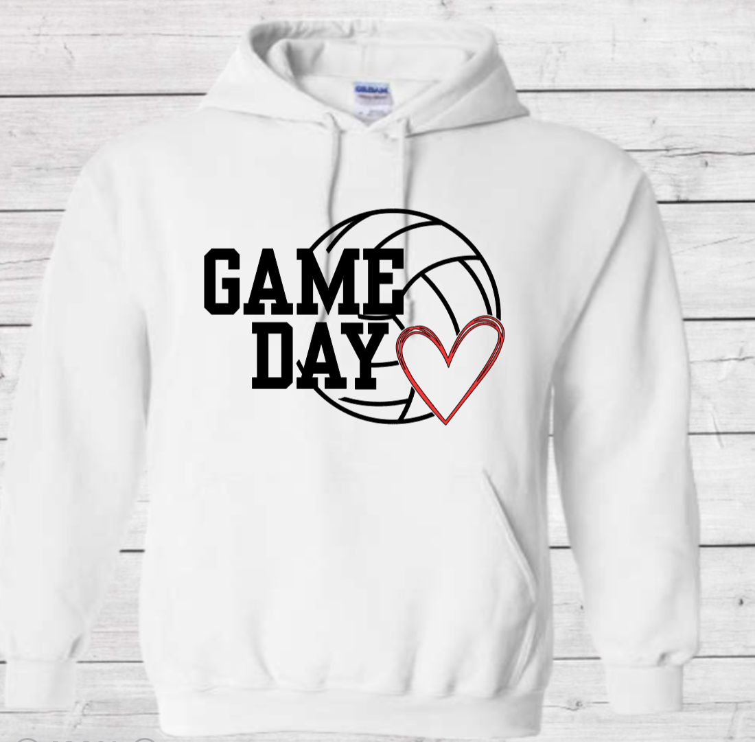 Volleyball Game Day with No Number - Cotton Adult Sweatshirt (Unisex)