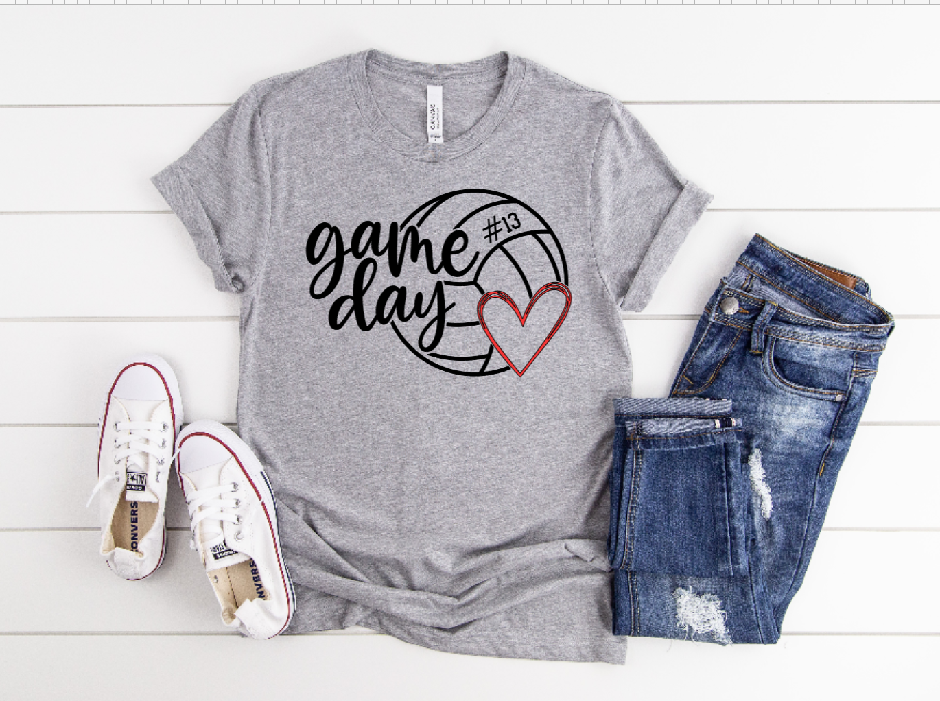 Volleyball Game Day with Number Style #2 - Dri-Power Performance Adult Tshirt (Unisex)