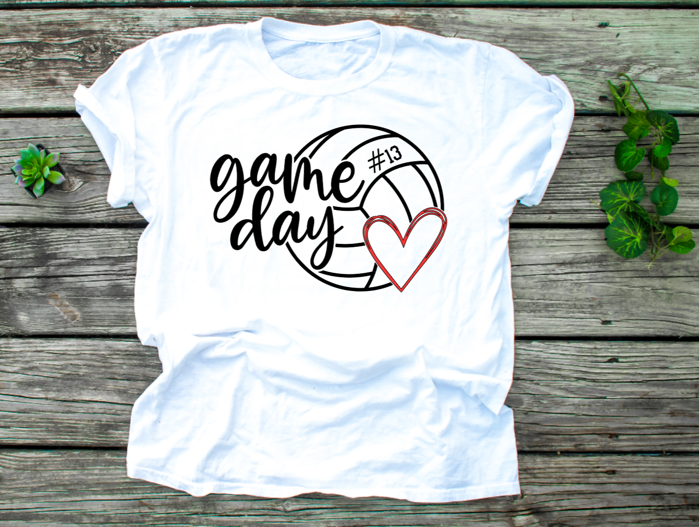 Volleyball Game Day with Number Style #2 - Dri-Power Performance Adult Tshirt (Unisex)