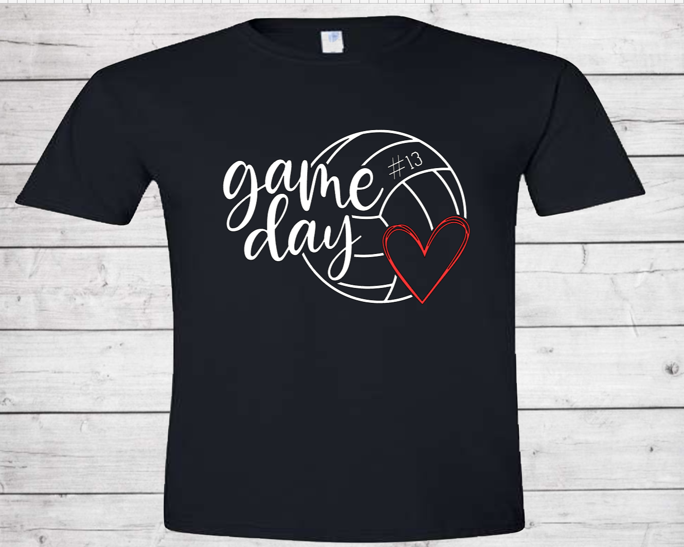 Volleyball Game Day with Number Style #2 - Dri-Power Performance Adult Tshirt (Unisex)