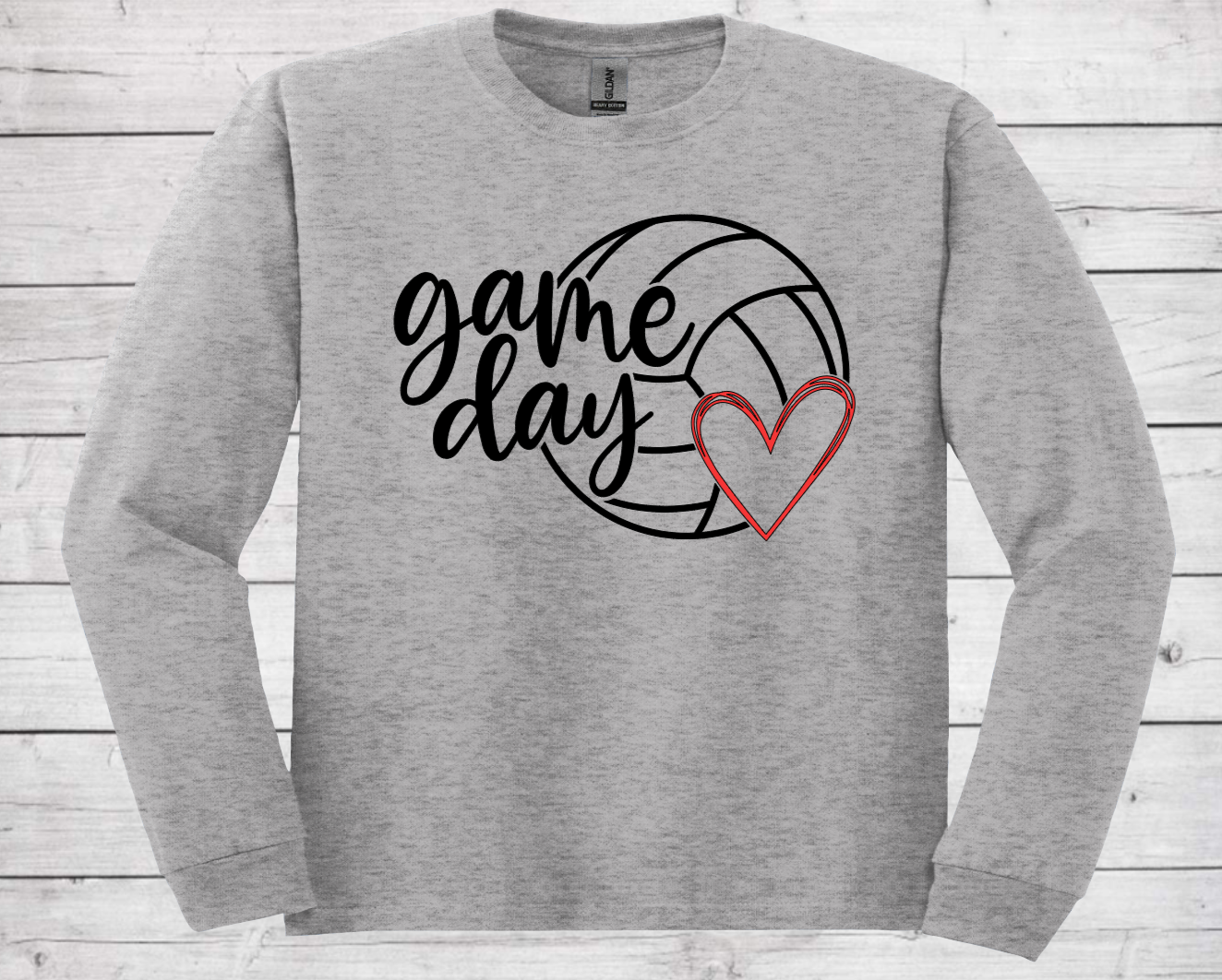 Volleyball Game Day with No Number Style #2 - Dri-Power Performance Adult Long Sleeve Shirt (Unisex)
