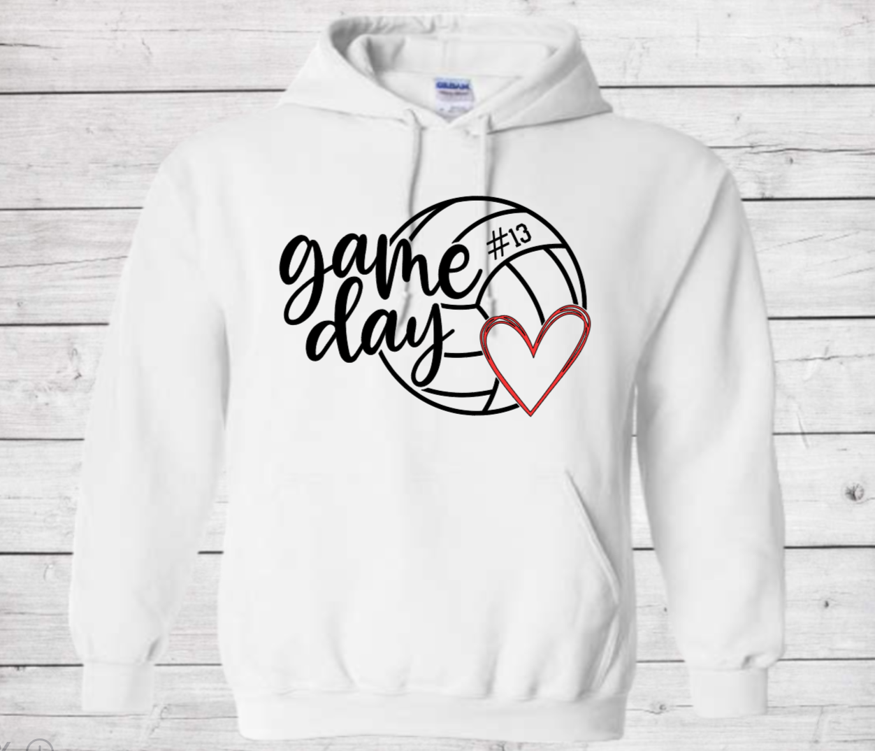 Volleyball Game Day with Number Style #2- Cotton Adult Sweatshirt (Unisex)