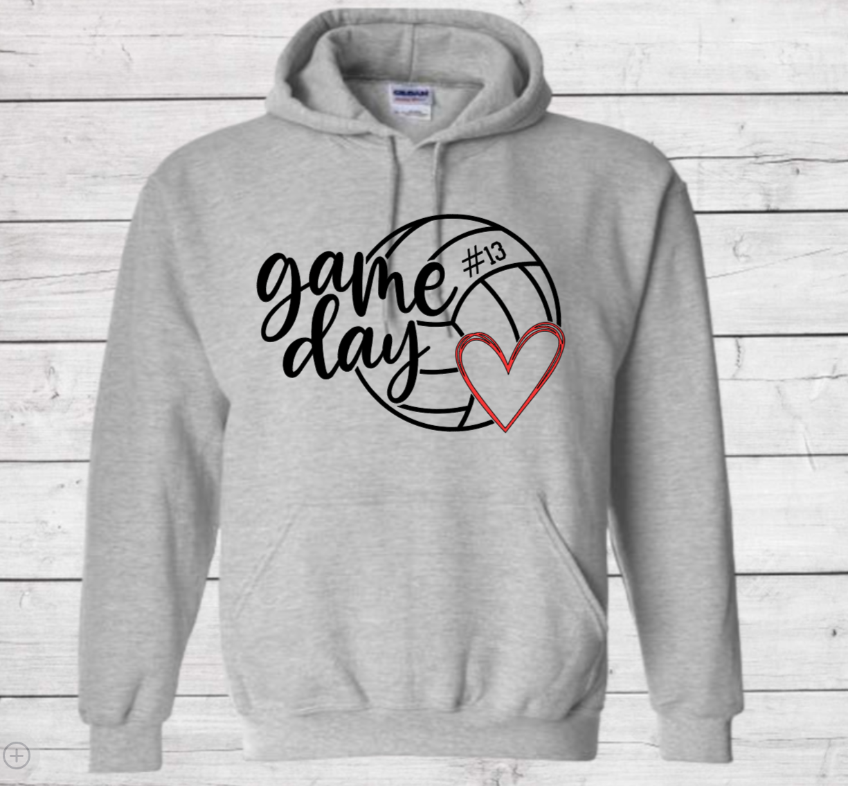 Volleyball Game Day with Number Style #2- Cotton Adult Sweatshirt (Unisex)