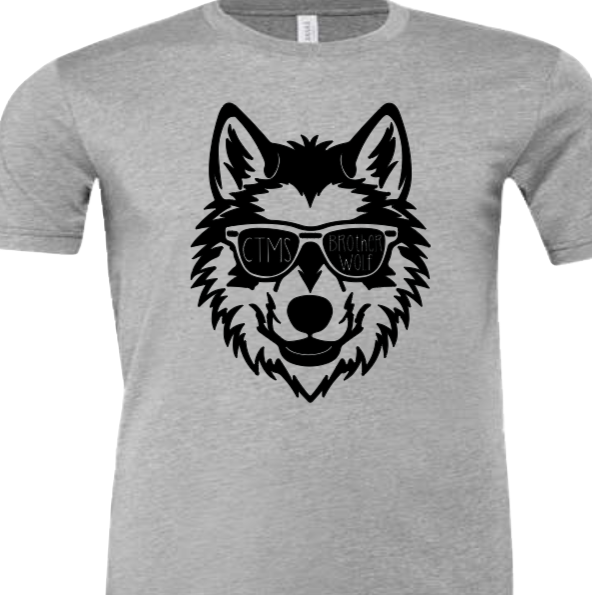 Brother Wolf with Glasses - CTMS Spirit Wear Cotton T-shirt - Adult Unisex