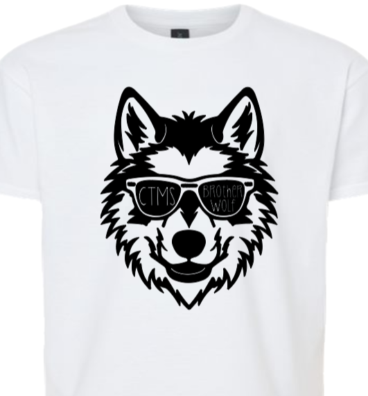 Brother Wolf with Glasses - CTMS Spirit Wear Cotton T-shirt - Adult Unisex