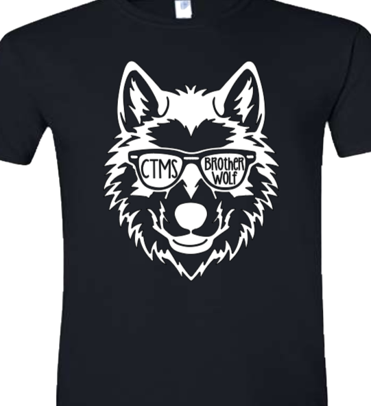 Brother Wolf with Glasses - CTMS Spirit Wear Cotton T-shirt - Adult Unisex