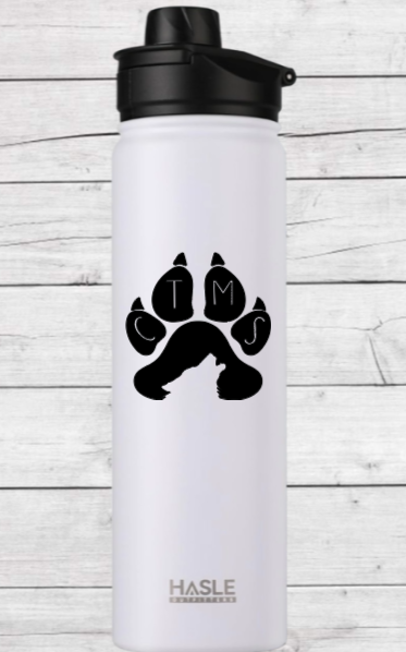 CTMS Water Bottle -White Hasle Outfitters 22oz Water Bottle