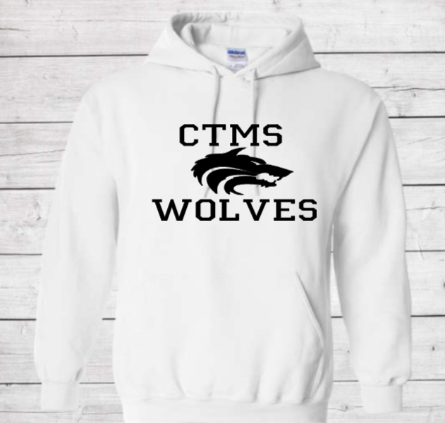 CTMS Wolves with Wolf - CTMS Spirit Wear Hooded Sweatshirt - Youth Unisex