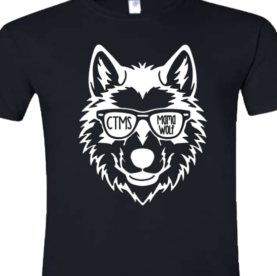Mama Wolf with Glasses - CTMS Spirit Wear Cotton T-shirt - Adult Unisex