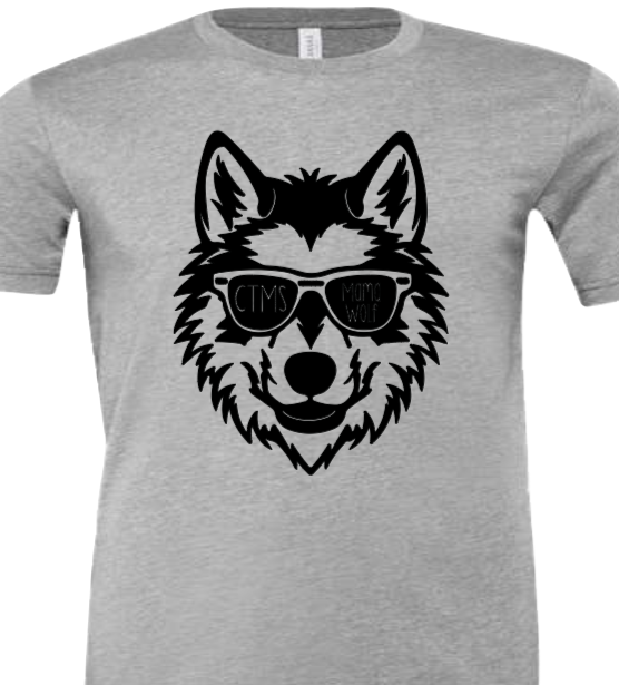 Mama Wolf with Glasses - CTMS Spirit Wear Cotton T-shirt - Adult Unisex