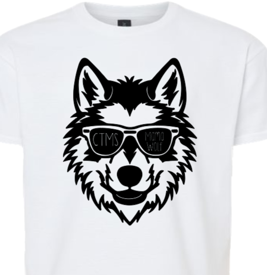 Mama Wolf with Glasses - CTMS Spirit Wear Cotton T-shirt - Adult Unisex