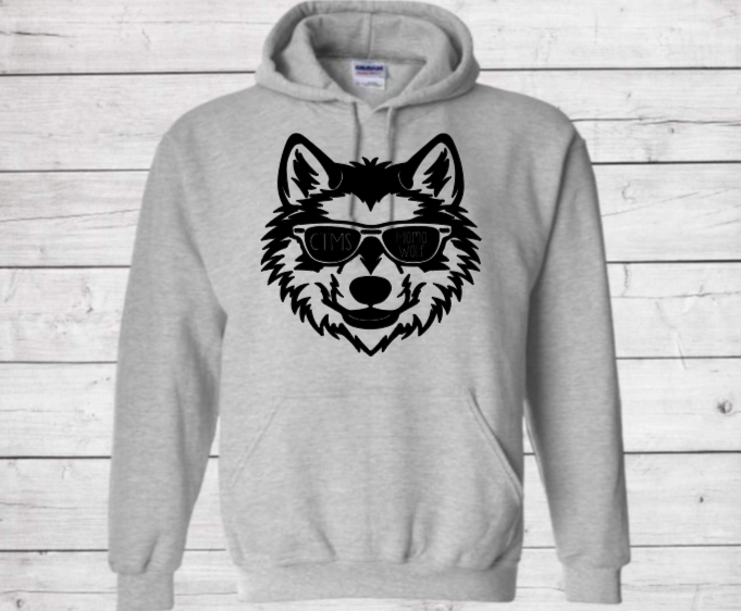 Mama Wolf with Glasses- CTMS Spirit Wear Hooded Sweatshirt - Adult Unisex