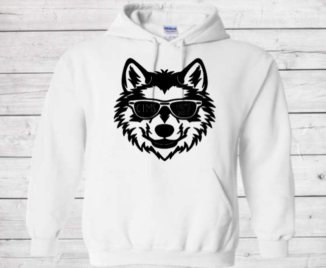 Mama Wolf with Glasses- CTMS Spirit Wear Hooded Sweatshirt - Adult Unisex