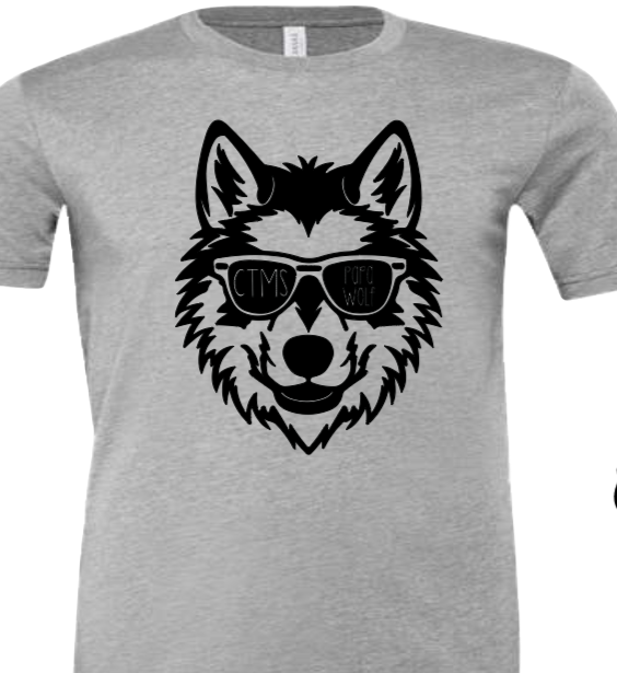 Papa Wolf with Glasses - CTMS Spirit Wear Cotton T-shirt - Adult Unisex