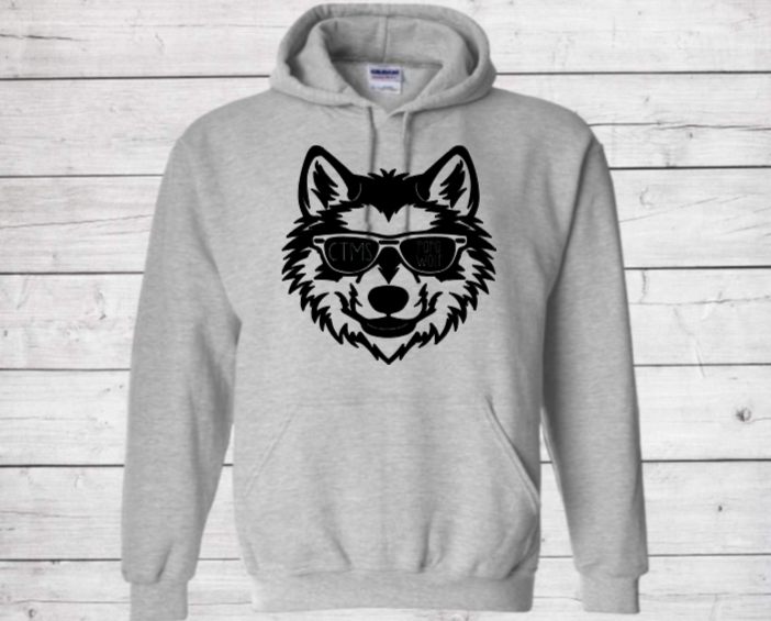 Papa Wolf with Glasses- CTMS Spirit Wear Hooded Sweatshirt - Adult Unisex