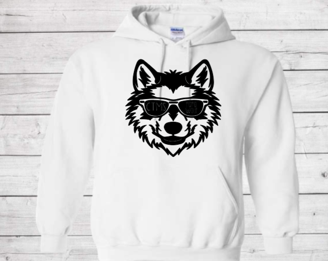 Papa Wolf with Glasses- CTMS Spirit Wear Hooded Sweatshirt - Adult Unisex