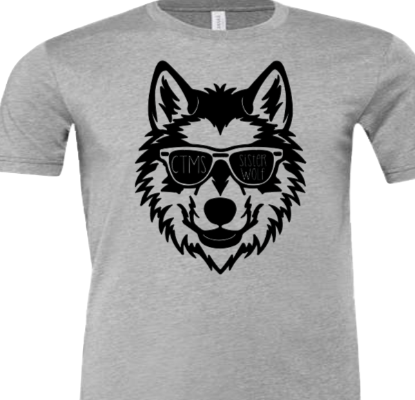 Sister Wolf with Glasses - CTMS Spirit Wear- Dri-Power Performance T-shirt - Adult Unisex
