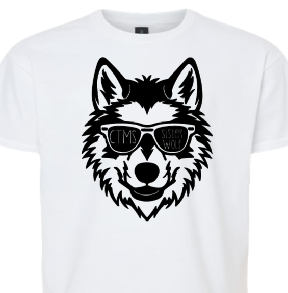 Sister Wolf with Glasses - CTMS Spirit Wear- Dri-Power Performance T-shirt - Adult Unisex