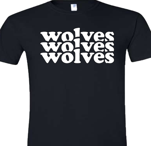 Wolves Stacked - CTMS Spirit Wear Cotton T-shirt - Adult Unisex