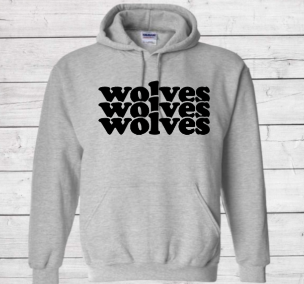 Wolves Stacked - CTMS Spirit Wear Hooded Sweatshirt - Youth Unisex