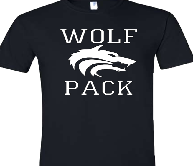Wolf Pack with Wolf - CTMS Spirit Wear Cotton T shirt - Adult Unisex