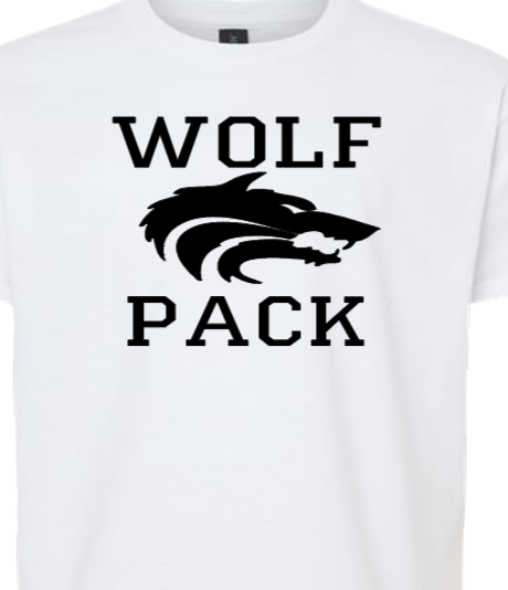 Wolf Pack with Wolf - CTMS Spirit Wear Cotton T shirt - Adult Unisex