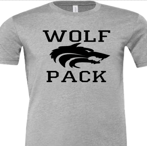 Wolf Pack with Wolf - CTMS Spirit Wear Cotton T shirt - Adult Unisex